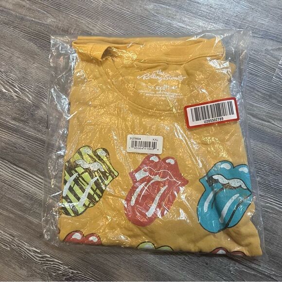 The Rolling Stones Multi Logo Short Sleeve Women's Graphic T-Shirt - Mustard XXL - Picture 5 of 6
